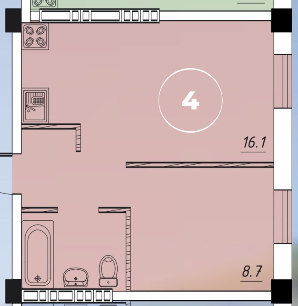 Apartamento 1 habitación 33 m² Odesa, Ucrania