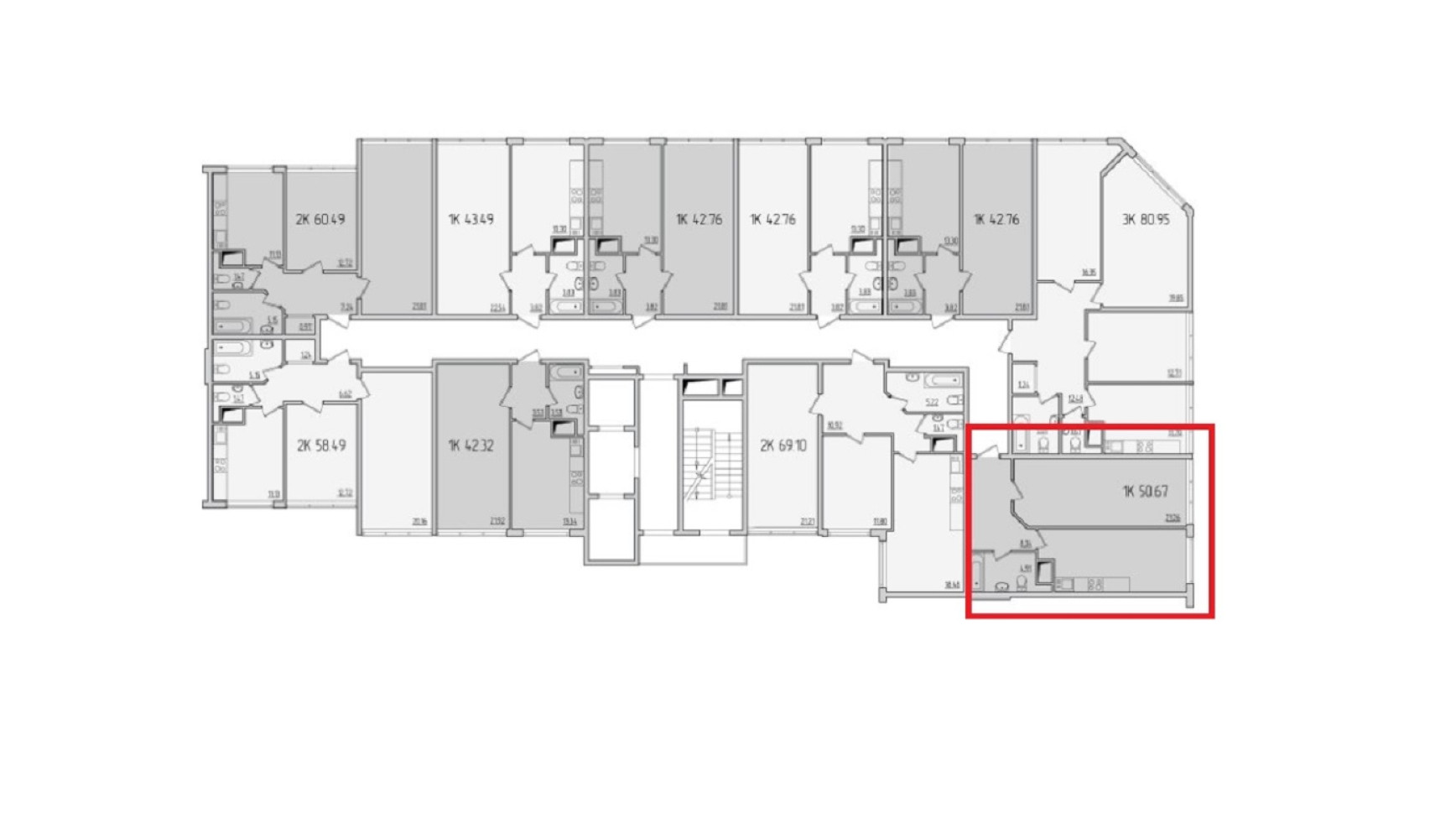 2 room apartment 51 m² Odesa, Ukraine