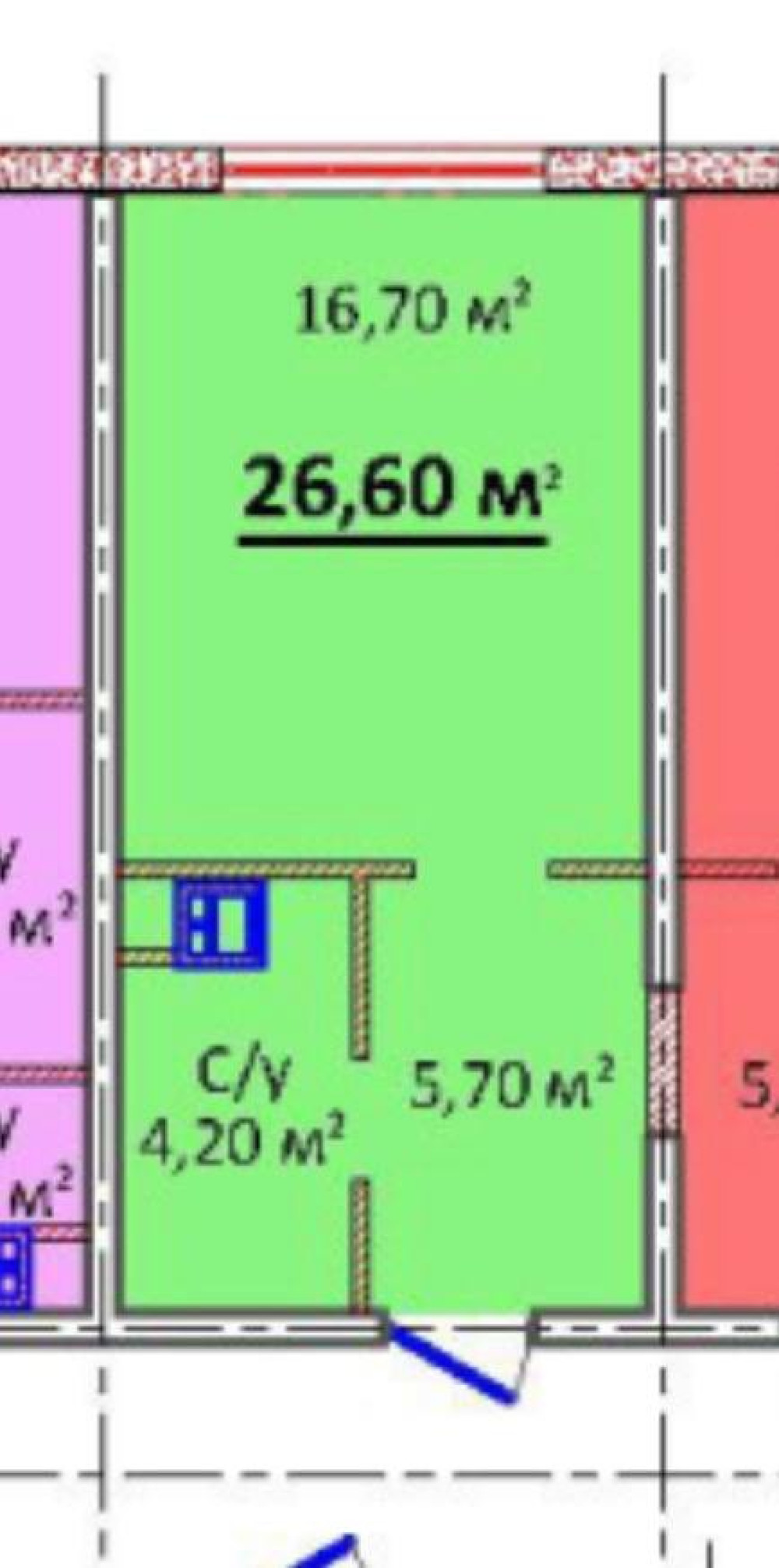 1 room apartment 26 m² Odesa, Ukraine