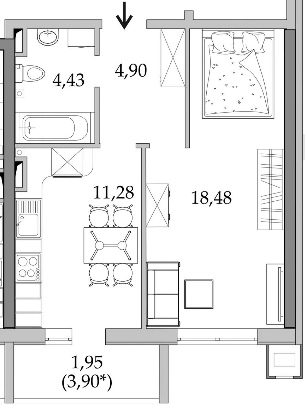 Appartement 1 chambre 41 m² Odessa, Ukraine