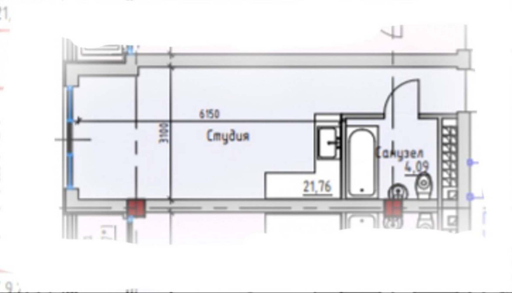 1 room apartment 27 m² Odesa, Ukraine