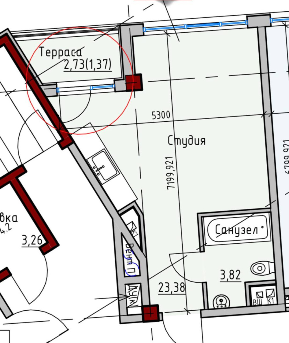 1 room apartment 29 m² Odesa, Ukraine