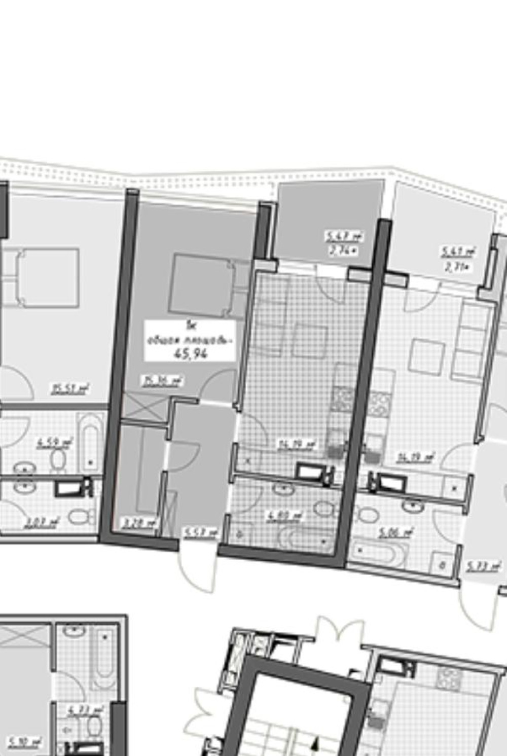 1 room apartment 46 m² Odesa, Ukraine