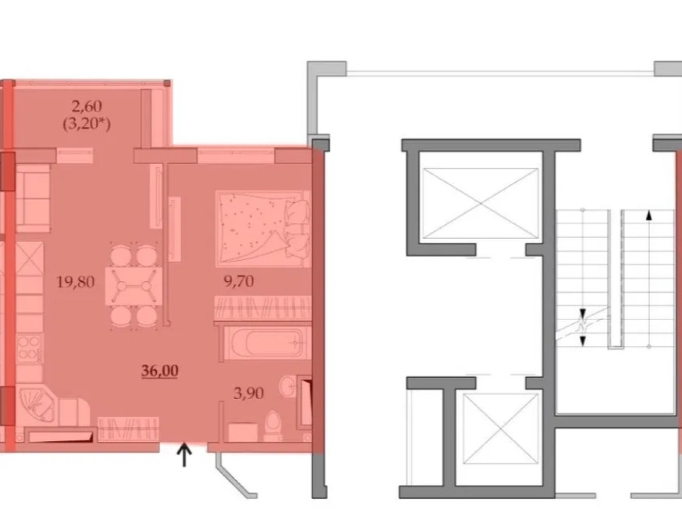 1 room apartment 36 m² Odesa, Ukraine