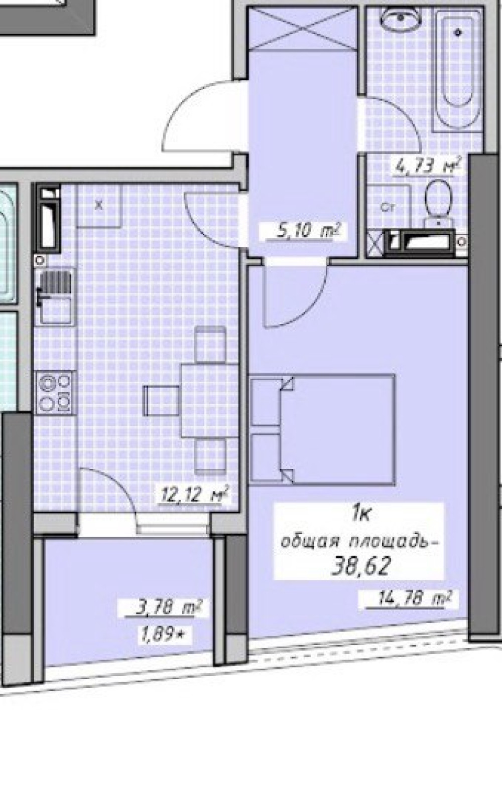 1 room apartment 39 m² Odesa, Ukraine